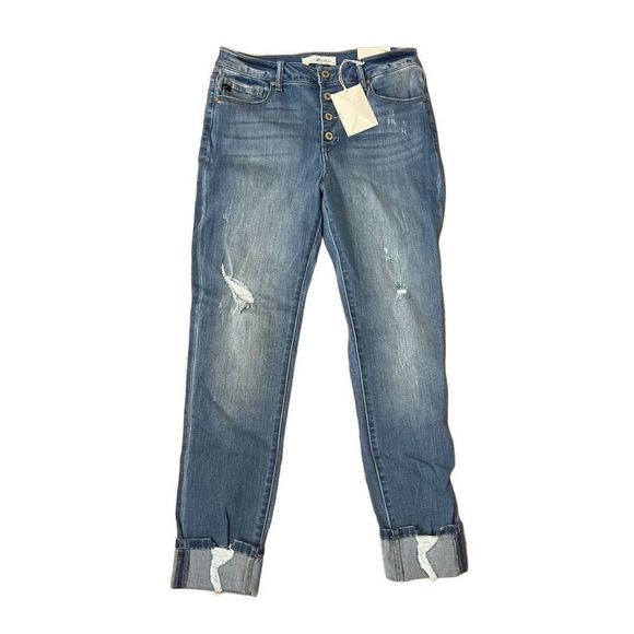 NEW Kancan High Rise Super Skinny Jeans Button Fly Light Wash Size 13/30 - Picture 5 of 5